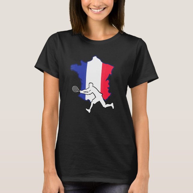 Camiseta Francês Aberto Para Jogador Do Tênis Da França (Frente)