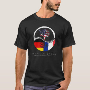 Camiseta Francês Alemão Raízes Americanas Crescem Com Bande