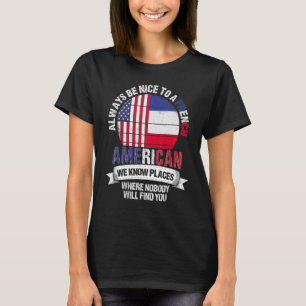Camiseta Francês Americano Conhecemos Lugares Onde Franco P