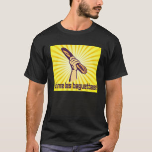 Camiseta Francês Amo BAGUETTES França Pão Baguete Prop