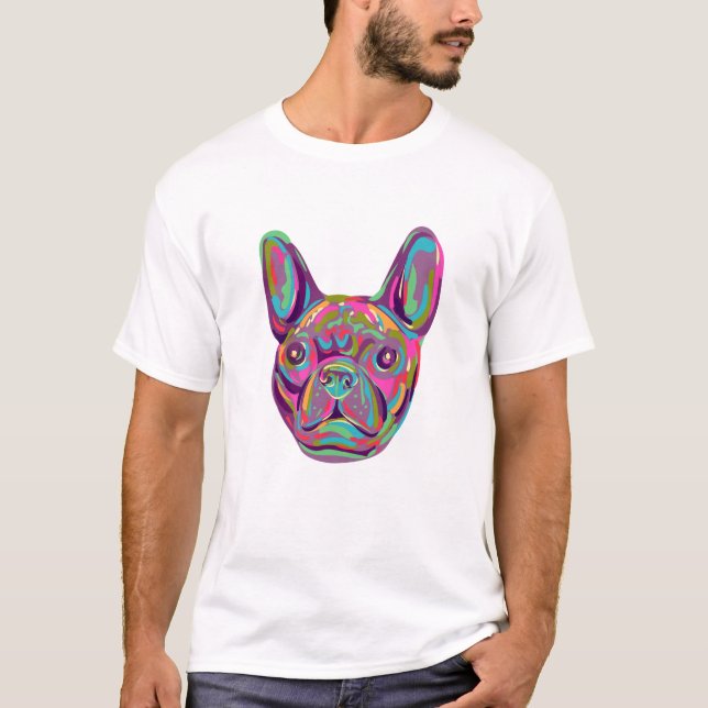 Camiseta Francês Buldogue Frenchie Bouledogue Francais Head (Frente)