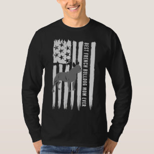 Camiseta Francês Buldogue Frenchie Mãe Bandeira Americana