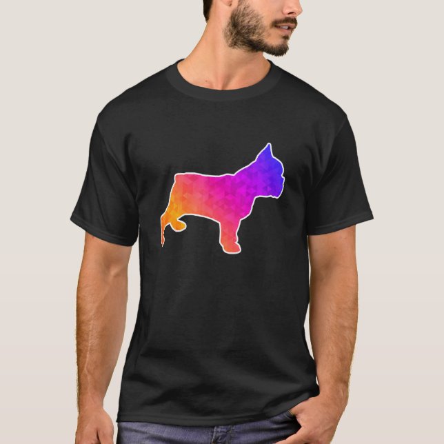 Camiseta Francês Bulldog Ar Low Poly (Frente)