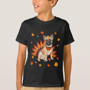Camiseta Francês Bulldog Frenchie Dog Maple Leaf Thankdoin
