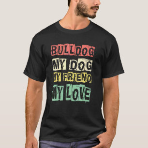 Camiseta Francês Bulldog Silhouage Silhout Retro Dog Francê