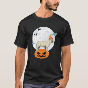 Camiseta Francês Bulldog Witold Moon Halloween Pumpkin Fran