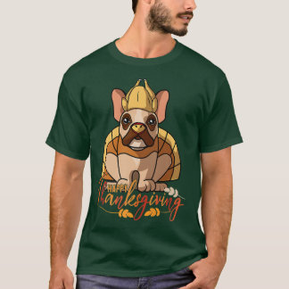 Camiseta Francês Cachorro Francês Feliz Graças