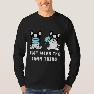 Camiseta Francês Cachorro Rosto Mascarado Francês