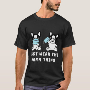 Camiseta Francês Cachorro Rosto Mascarado Francês