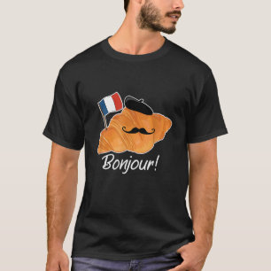Camiseta Francês Croissant Lover França Bandeira Francófilo