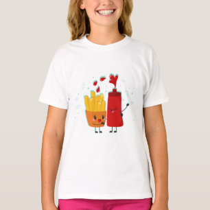 Camiseta Francês Fries e o melhor amigo do Ketchup