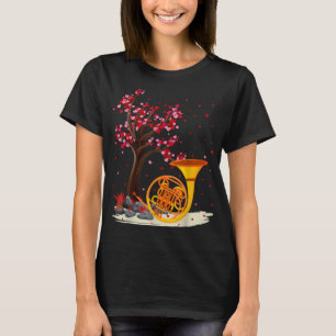 Camiseta Francês Horn Music Lover Heart Tree French Horn Va