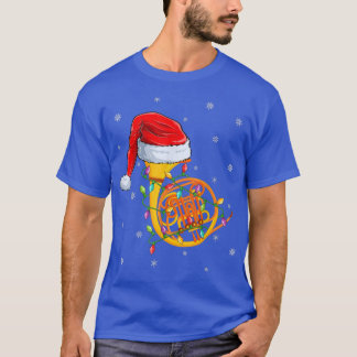 Camiseta Francês Horn Music Lover Xmas Luz Francês Horn Ch