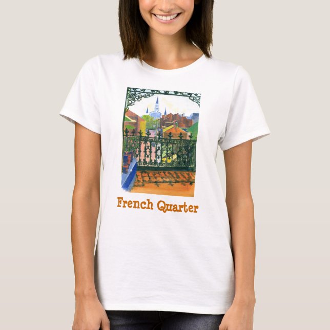 Camiseta Francês Trimestre Balcony, Trimestre Francês (Frente)