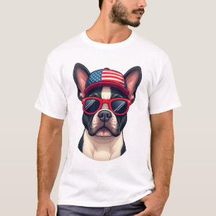 Camiseta Francês Vestindo Cores dos EUA (4)