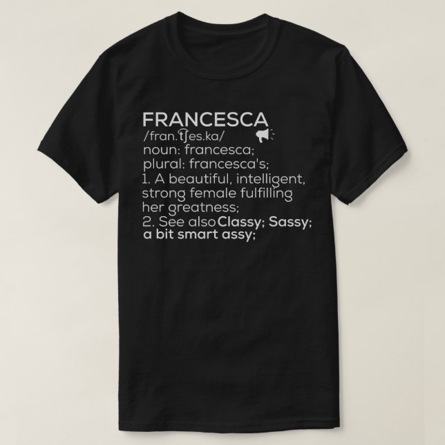 Camiseta Francesca Francesca Definição Francesca Fema (Frente do Design)