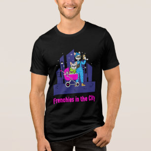 Camiseta Franceses Divertidos na Cidade Francês de Desenh