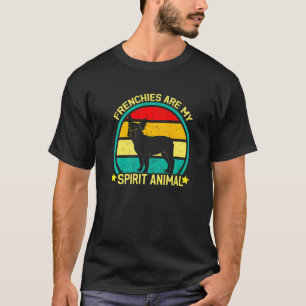 Camiseta Franceses São O Meu Espírito Animal Retro Bulldo F