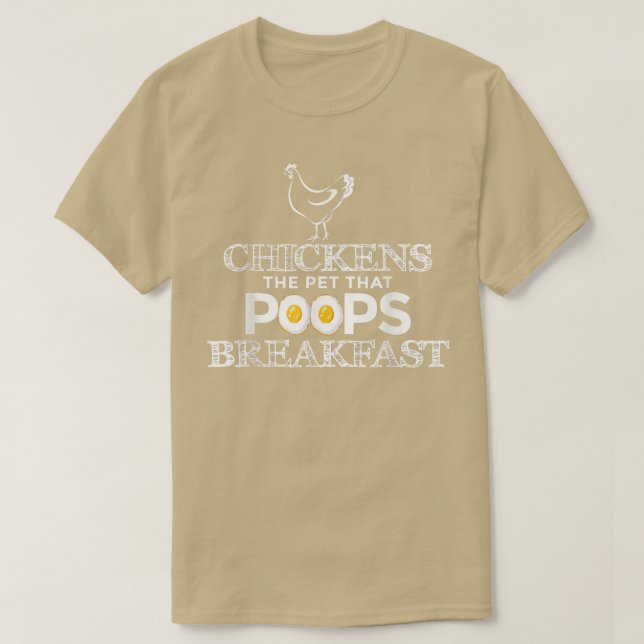 Camiseta Frangeiro De Frango Chica O Pet Que Poops Breakfa (Frente do Design)