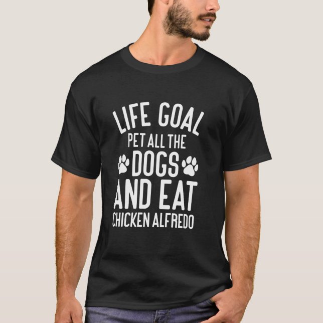 Camiseta Frango Alfredo Engraçado Eu Amo Frango Alfredo par (Frente)