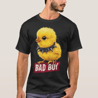 Camiseta Frango Amarelo Vibrante Com Colar Com Espinhos