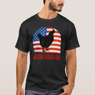 Camiseta Frango Americano Engraçado Papai Bandeira American