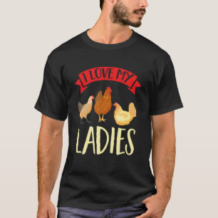 Camiseta Frango Animal de Fazenda Eu amo minhas Senhoras