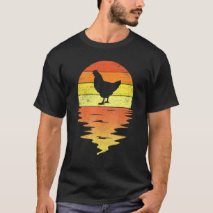 Camiseta Frango Anos 70 Vintage Retro Pôr do Sol Frango