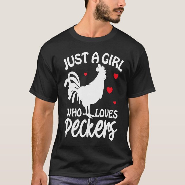 Camiseta Frango  Apenas Uma Garota Que Ama Bicos (Frente)