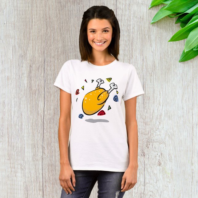 Camiseta Frango Assado de Desenho Animado Caindo de Comédia (Criador carregado)