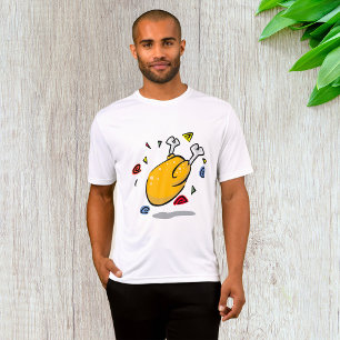 Camiseta Frango Assado de Desenho Animado Caindo Divertido