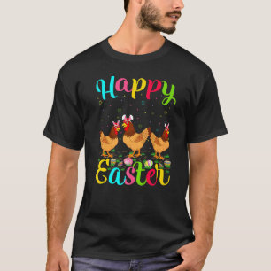 Camiseta Frango Coelho de Páscoa Ovos Frango Feliz Páscoa