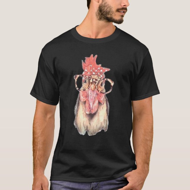 Camiseta Frango com Bandana e Óculos (Frente)