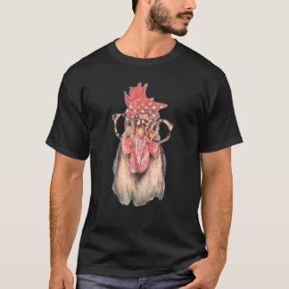 Camiseta Frango Com Bandana E Óculos Fofo