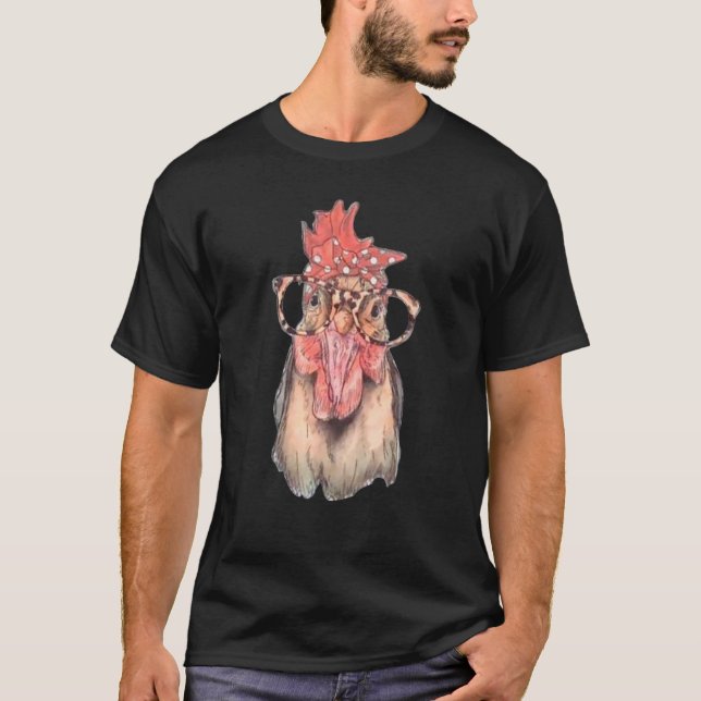 Camiseta Frango Com Bandana E Óculos Fofo (Frente)
