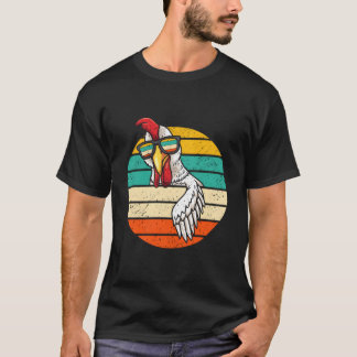 Camiseta Frango Com Óculos de Sol Agricultor Aves