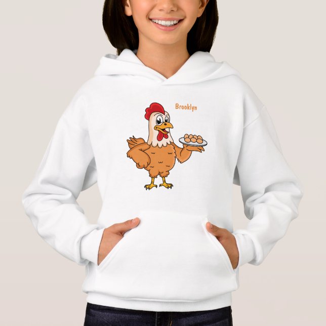 Camiseta Frango com ovos no prato desenho animado (Frente)