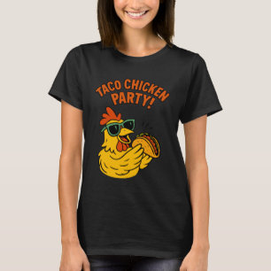 Camiseta Frango Comendo Taco Citações Engraçadas de Animais
