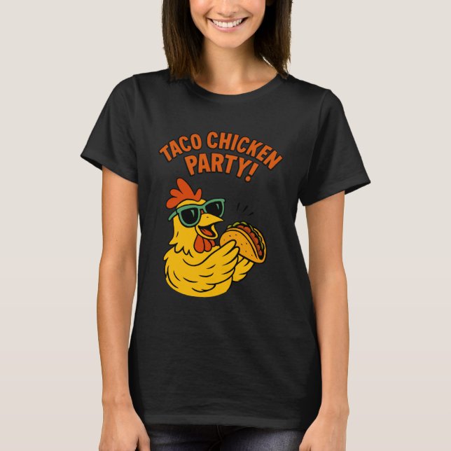 Camiseta Frango Comendo Taco Citações Engraçadas de Animais (Frente)