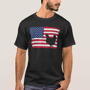 Camiseta Frango da bandeira americana dos EUA 4 de julho do