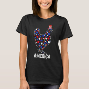 Camiseta Frango da Bandeira Americana dos EUA 4 de Julho Pa
