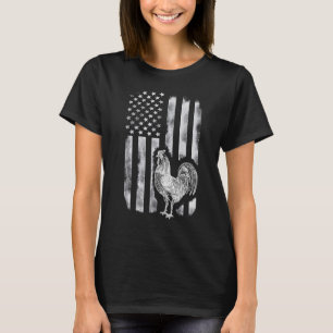 Camiseta Frango da Bandeira Americana EUA 4 de Julho Fazend