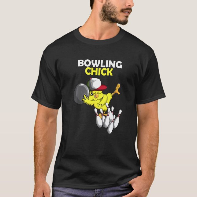 Camiseta Frango de Boliche Frango Frango Frangos Frango Bol (Frente)