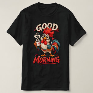Camiseta Frango de desenho animado fofo com caneca