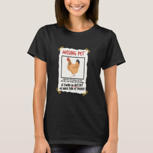 Camiseta Frango de Estimação Desaparecido Pequeno Dinossau