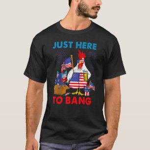 Camiseta Frango de fogos de artifício de cerveja do dia 4 d