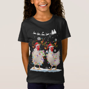 Camiseta Frango de Natal A Árvore Luz Xmas Pintinho Engraça