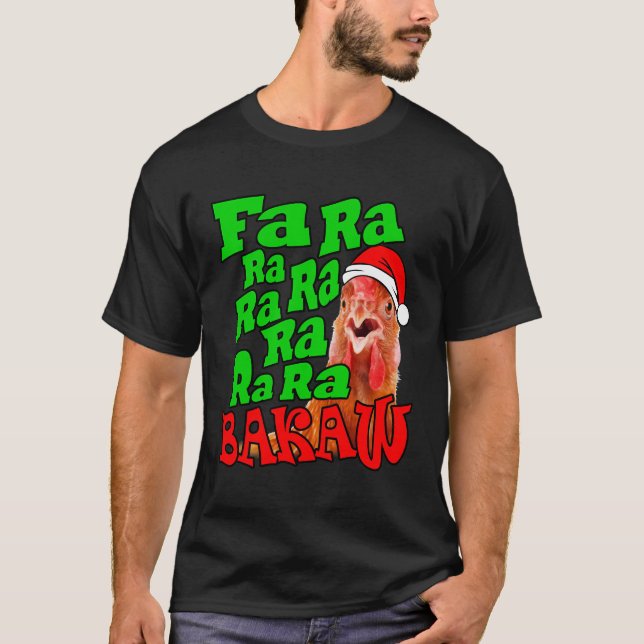 Camiseta Frango de Natal Caroling Fa Ra Ra Feia Natal Feio (Frente)