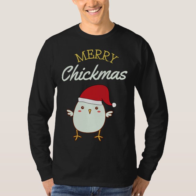 Camiseta Frango de Natal de Natal de feliz (Frente)