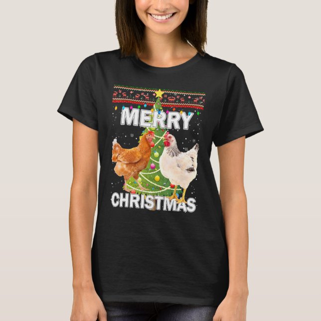 Camiseta Frango de Natal Feio Suar Feliz Natal Chi (Frente)
